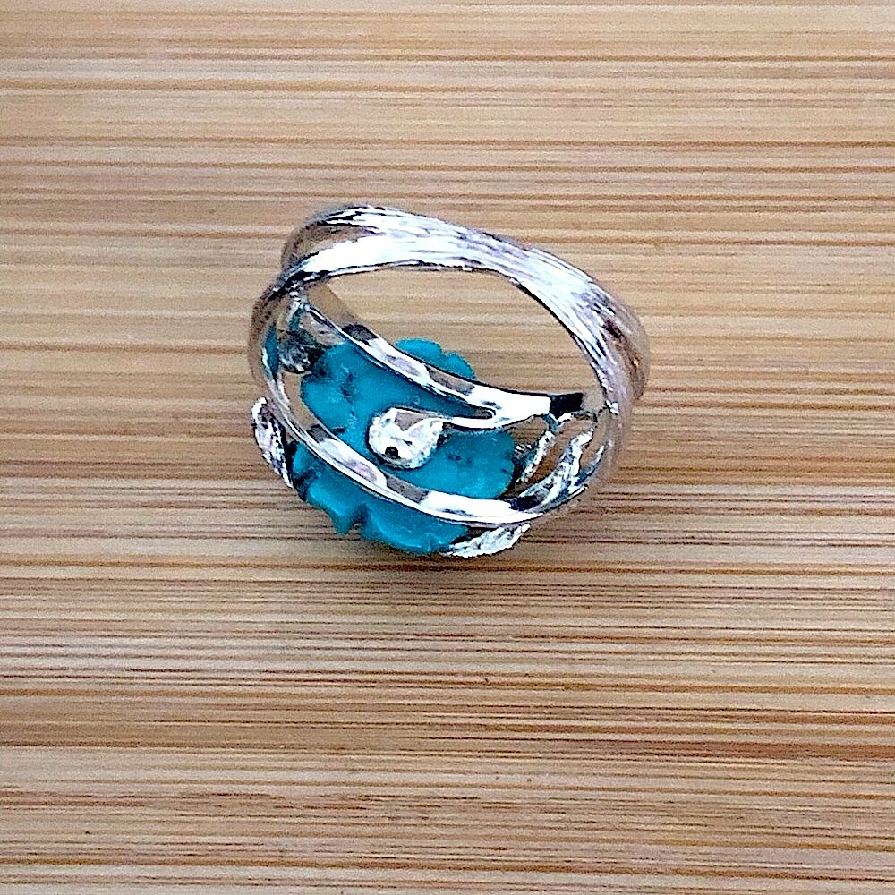 $64 Designer Estate Ring   Sterling Silver  Size 10   Marked BJ 925 China - Picture 5 of 6